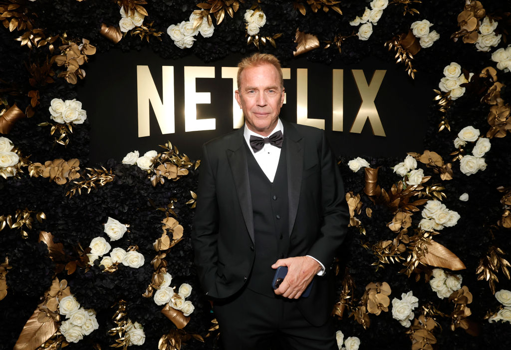 Kevin Costner attends Netflix's 2024 Golden Globe After Party at Spago on January 07, 2024 in Beverly Hills, California