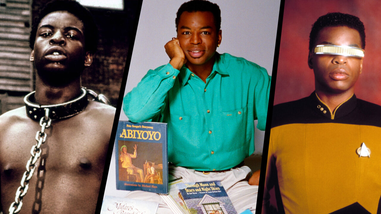 LaVAr Burton collage with Roots, Reading Raninbow Star Trek