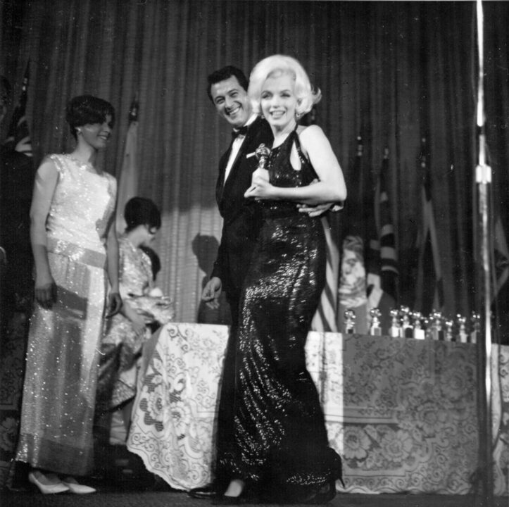 Actress Marilyn Monroe attends the Golden Globe Awards where she won the "Henrietta" award at the Beverly Hilton Hotel on March 5, 1962 in Los Angeles, California