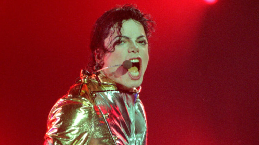 Michael Jackson performs on stage during is