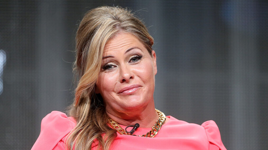 Actress Nicole Eggert speaks onstage at the 