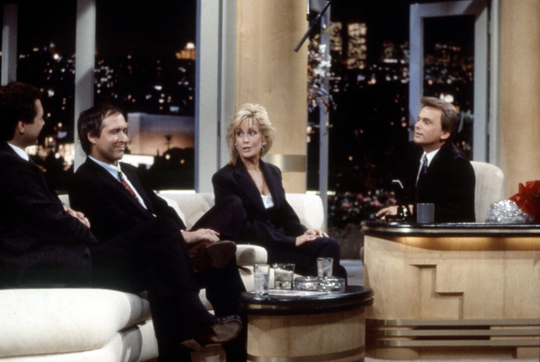 The Pat Sajak Show Dan Miller, Chevy Chase, Joan Van Ark, host Pat Sajak, 1989-1990