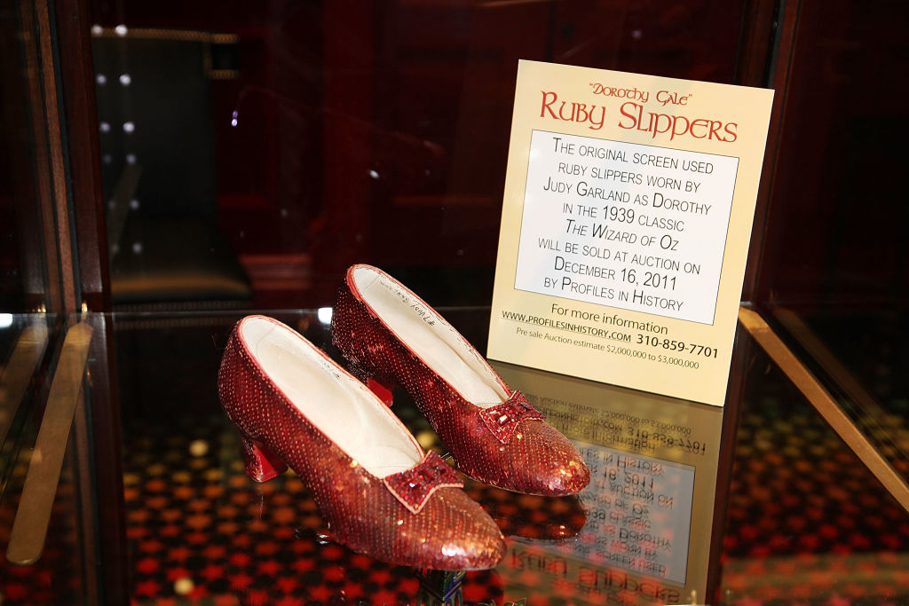 Iconic ruby slippers from "The Wizard Oz" unveiled at Solange Azagury-Partridge on November 14, 2011 in Beverly Hills, California