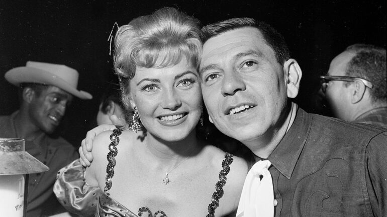 Actor Jack Webb with wife Jackie Loughery attend an event in Los Angeles,CA.