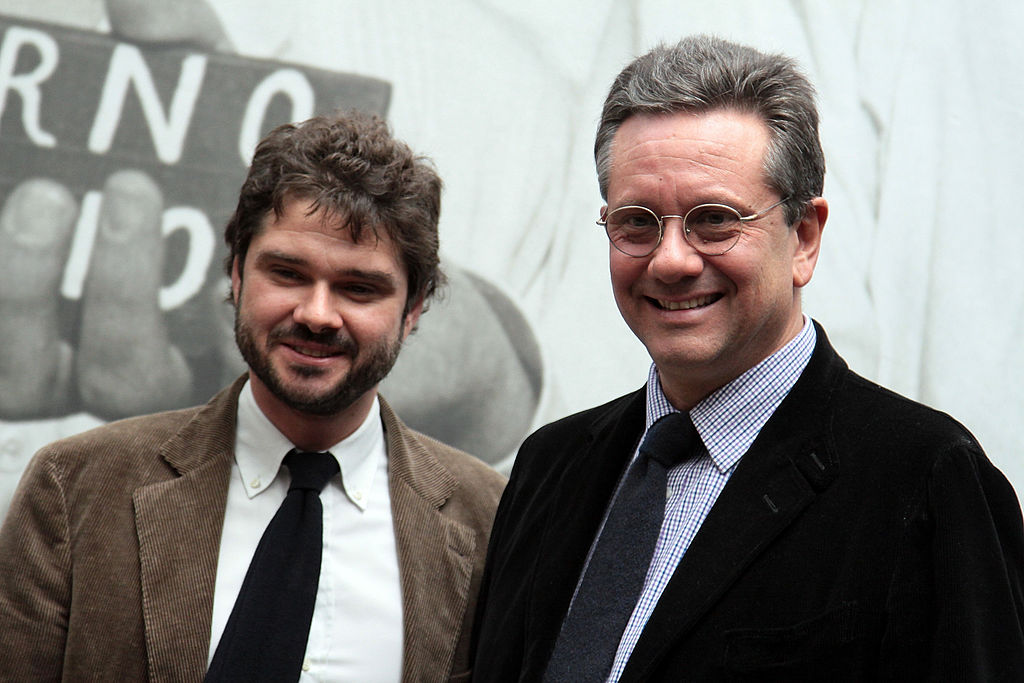 Sean Ferrer, son of Audrey Hepburn, and Luca Dotti attend the 'Audrey In Rome' Opening Exhibition duing 6th International Rome Film Festival at Ara Pacis on October 25, 2011 in Rome, Italy