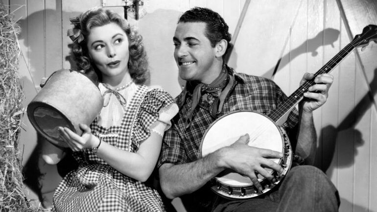 NATIONAL BARN DANCE, from left, Jean Heather, Charles Quigley, 1944