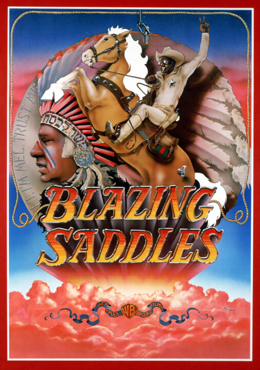 Blazing Saddles Mel Brooks, Cleavon Little on poster art, 1974