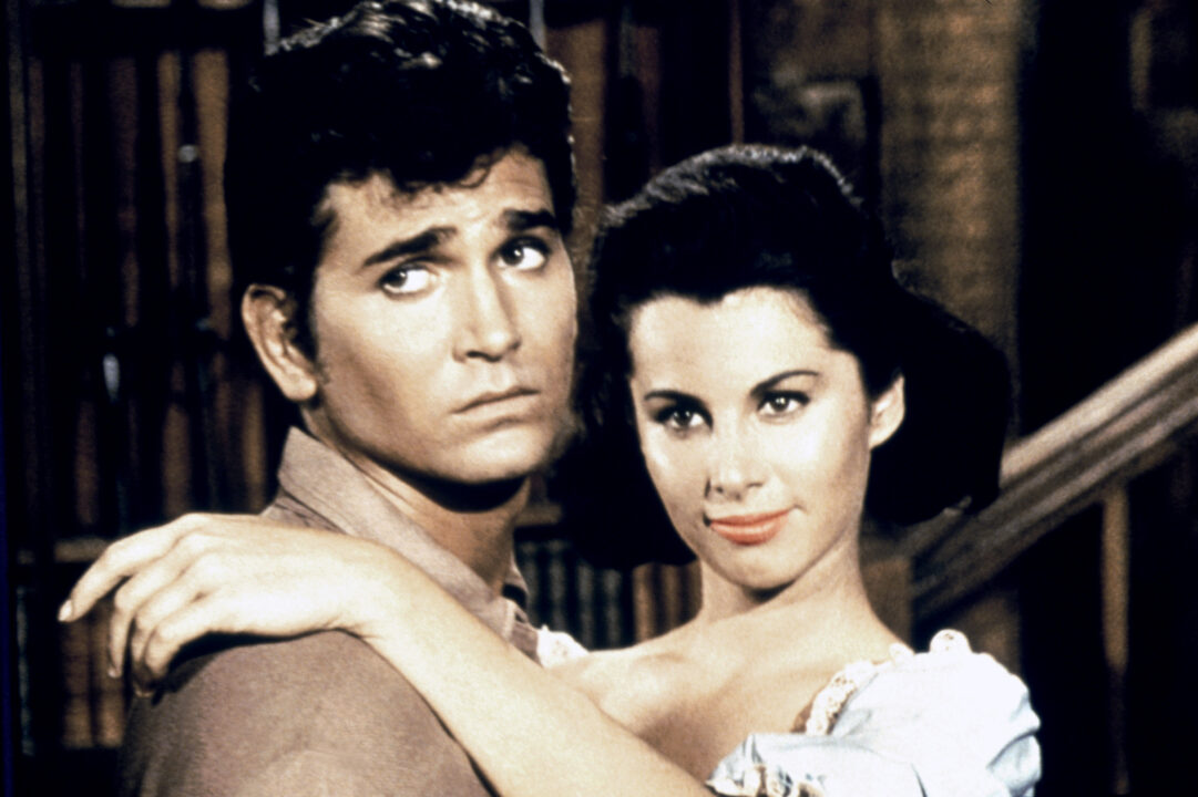 BONANZA, (from left): Michael Landon, Stefanie Powers, 'Calamity Over The Comstock', (Season 5, aired Nov. 3, 1963), 1959-73.