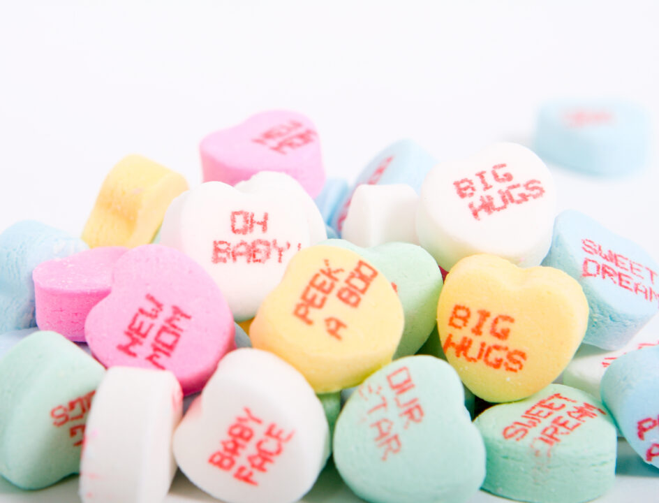 Candy with baby message
