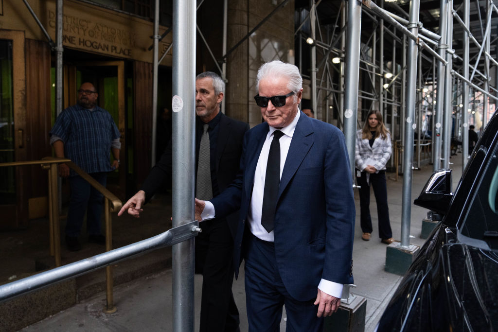 Don Henley of The Eagles leaves Manhattan Criminal Court on February 26, 2024 in New York City. A judge will continue hearing testimony in a criminal case involving the ownership of the handwritten lyrics for songs on The Eagles' "Hotel California" album