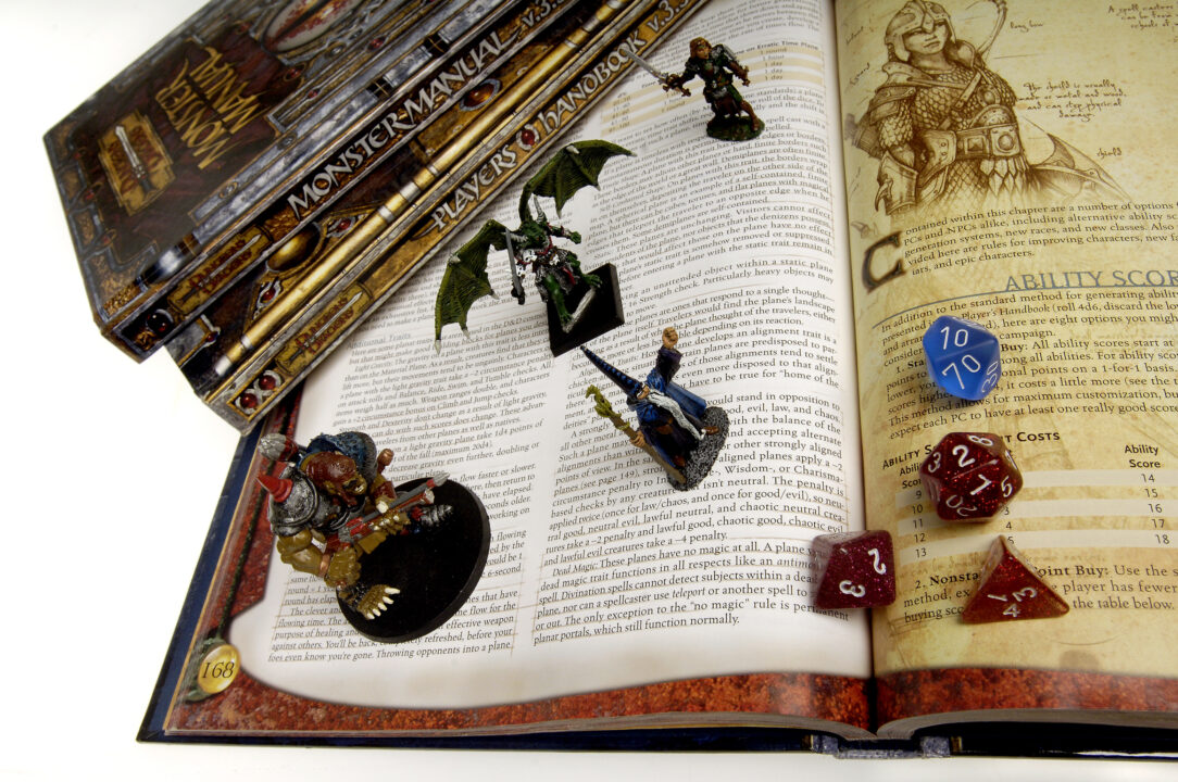 Books, die, figurines from Dungeons and Dragons to go with story on the game's creator, Gary Gygax 