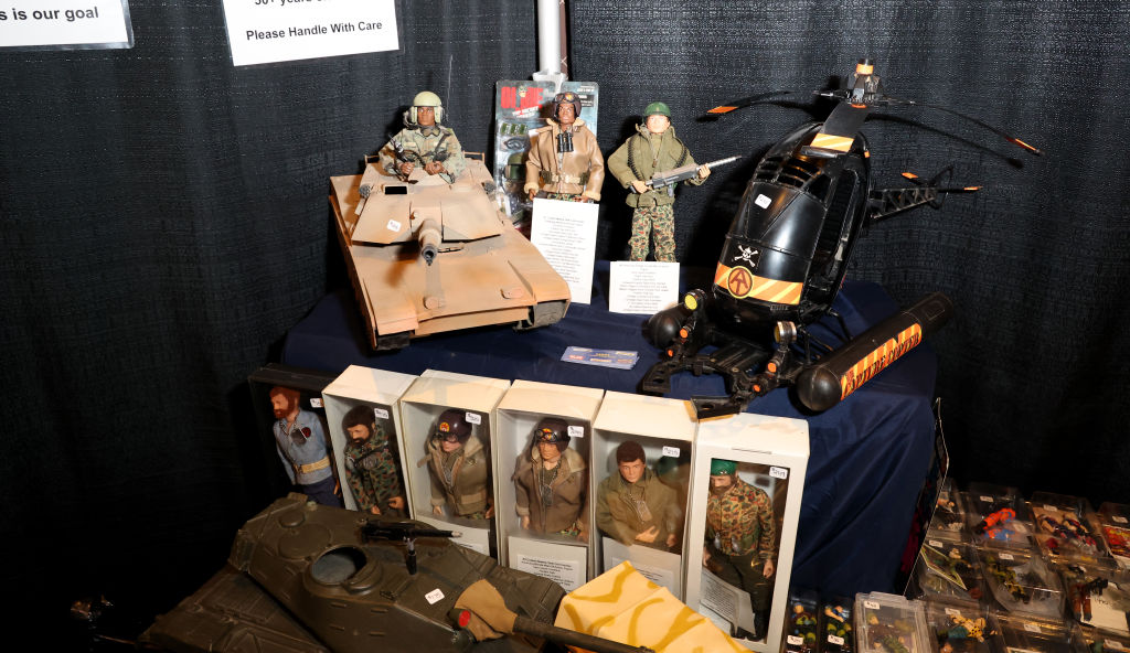 G.I. Joe action figures and accessories are displayed during the 2023 Las Vegas Diecast Super Convention and Toy Show at Ahern Hotel and Convention Center on March 05, 2023 in Las Vegas, Nevada