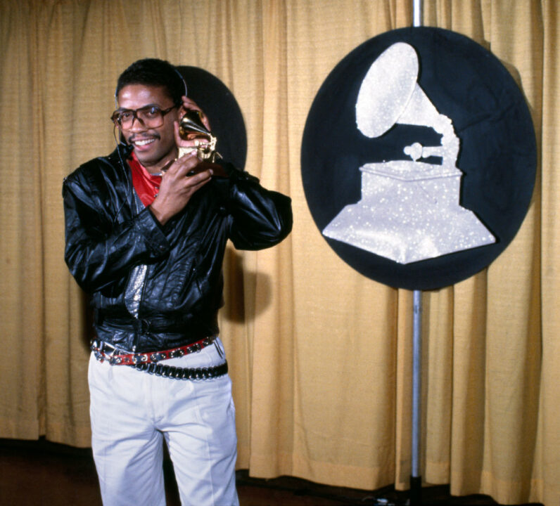 The 26th Annual Grammy Awards, presented at Shrine Auditorium, Los Angeles. Broadcast on CBS television on February 28, 1984. An event recognizing the achievements and talents of singers, musicians, and music industry persons. Pictured is Herbie Hancock.