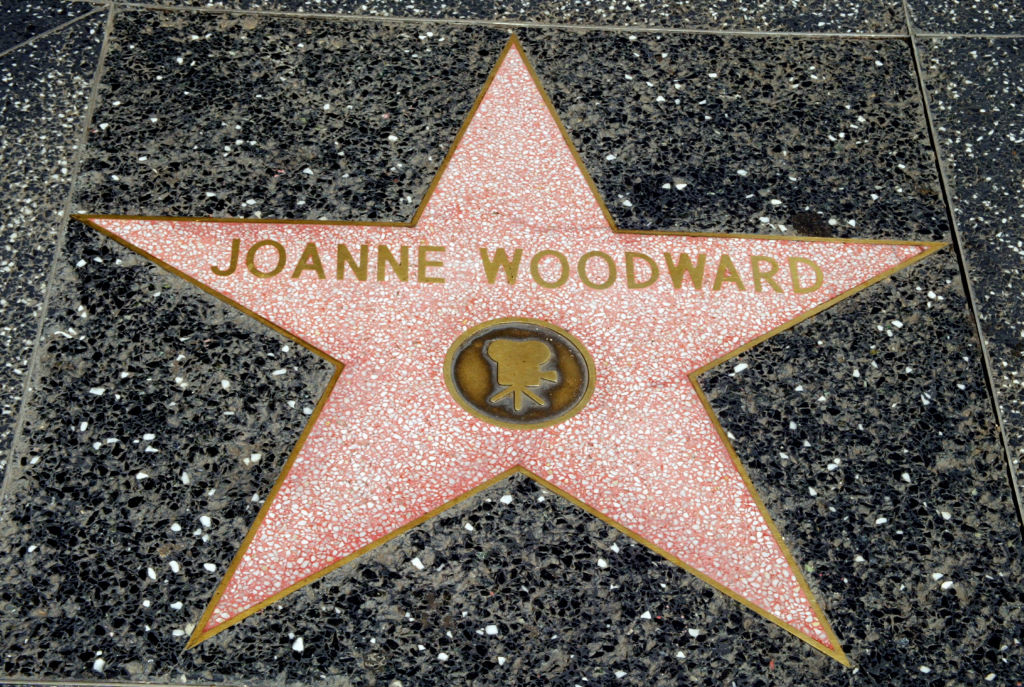 Actress Joanne Woodward's star is seen on the Hollywood Walk of Fame on March 16, 2003 in Hollywood, California