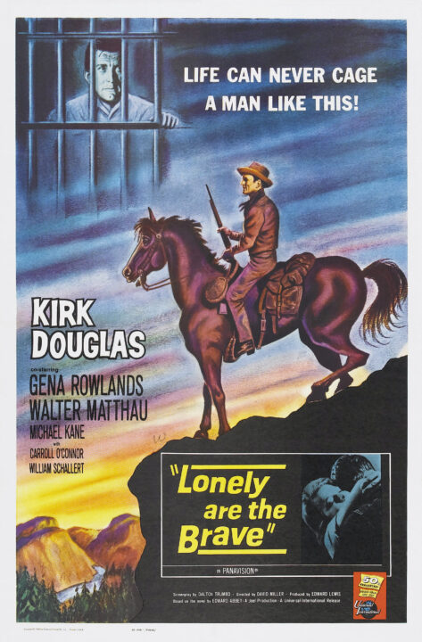 LONELY ARE THE BRAVE, US poster art, top left: Kirk Douglas, 1962.