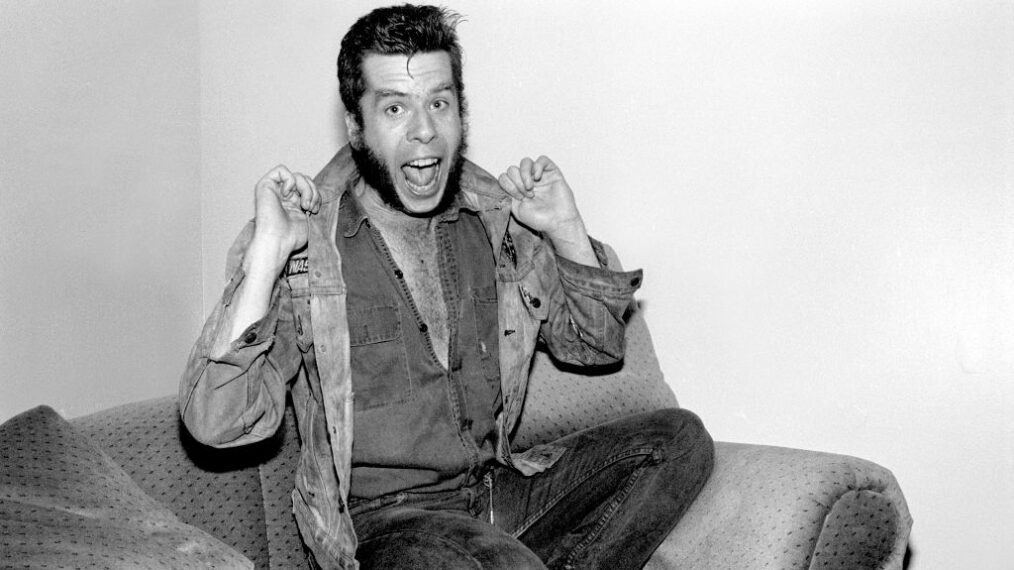 Portrait of Mojo Nixon of Mojo Nixon and Skid Roper at the Poplar Creek Music Theater in Hoffman Estates, Illinois, July 25, 1989