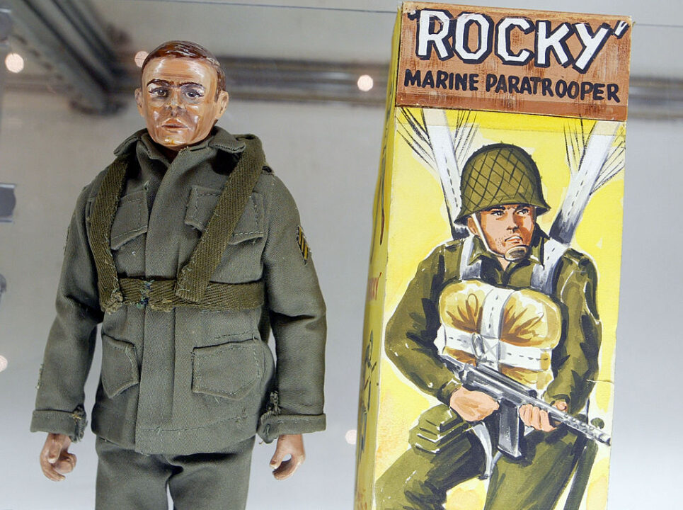 The prototype for the G.I. Joe action figure, "Rocky the Paratrooper," is on display at the 2003 Hasbro International G.I. Joe Collectors' Convention June 27, 2003 in Burlingame, California. The prototype is expected to fetch $600,000 when it goes up for auction this month. Hundreds of G.I. Joe fans from around the country are attending the convention to buy, sell and trade G.I. Joe and military action figures