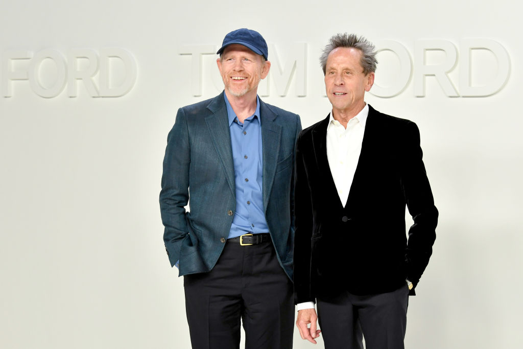 Ron Howard and Brian Grazer attend the Tom Ford AW20 Show at Milk Studios on February 07, 2020 in Hollywood, California