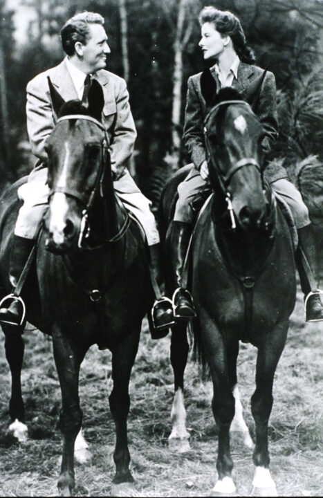 103936 05: Katharine Hepburn And Actor Spencer Tracy Ride Horses In USA. Actress Hepburn Won Four Of Twelve Oscar Nominations For Best Actress And Starred In Such Classic Films As "The African Queen" And "On Golden Pond." 