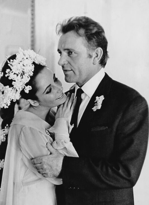 15th March 1964: British film stars Elizabeth Taylor (1932 - 2011) and Richard Burton (1925 - 1984) at their first wedding in Montreal, Canada. They married twice, but both marriages ended in divorce. 