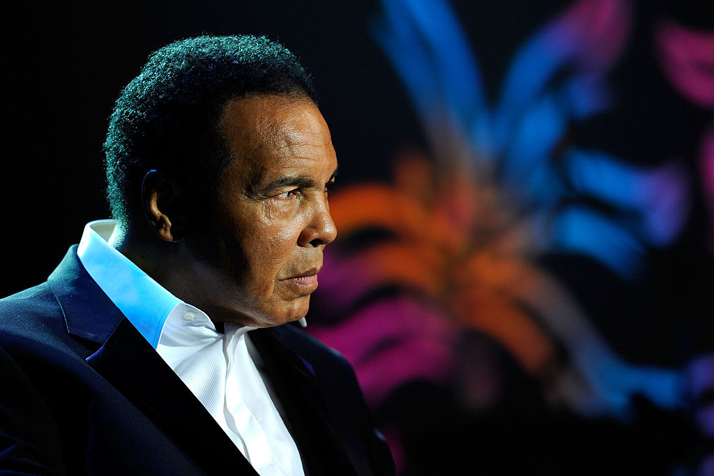Muhammad Ali onstage during the Michael J. Fox Foundation's 2010 Benefit "A Funny Thing Happened on the Way to Cure Parkinson's" at The Waldorf=Astoria on November 13, 2010 in New York City