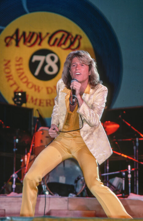 Andy Gibb performs during a concert in his Shadow Dancing tour. 