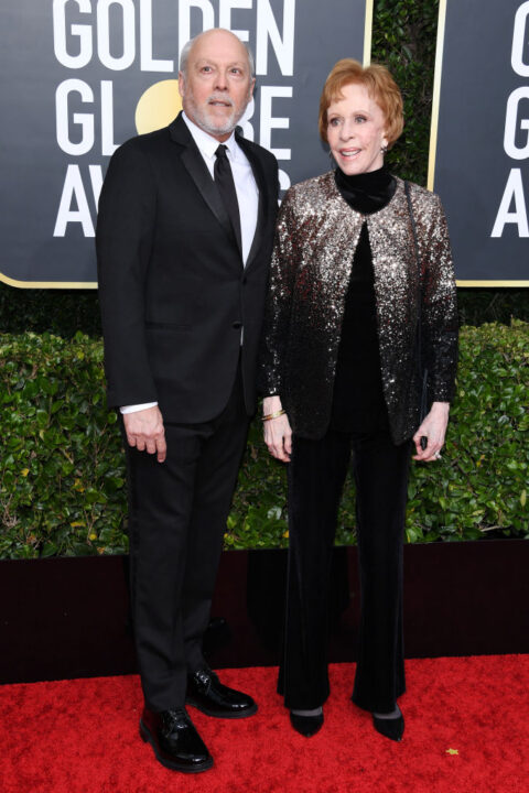 Brian Miller and Carol Burnett attend the 77th Annual Golden Globe Awards at The Beverly Hilton Hotel on January 05, 2020 in Beverly Hills, California