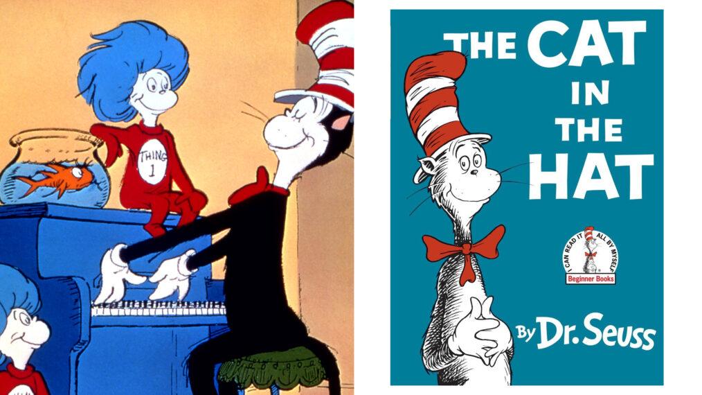 THE CAT IN THE HAT, (from left): Thing 2, Thing 1, The Cat in the Hat, 1971.