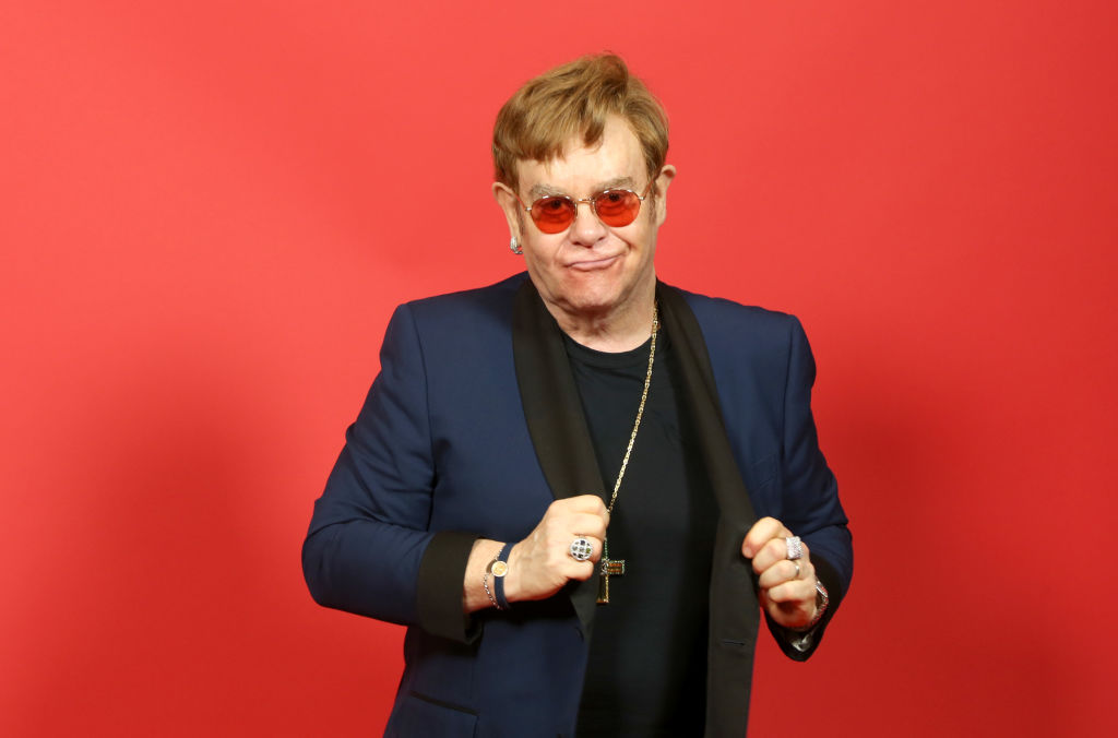 Honoree Elton John attends the 2021 iHeartRadio Music Awards at The Dolby Theatre in Los Angeles, California, which was broadcast live on FOX on May 27, 2021