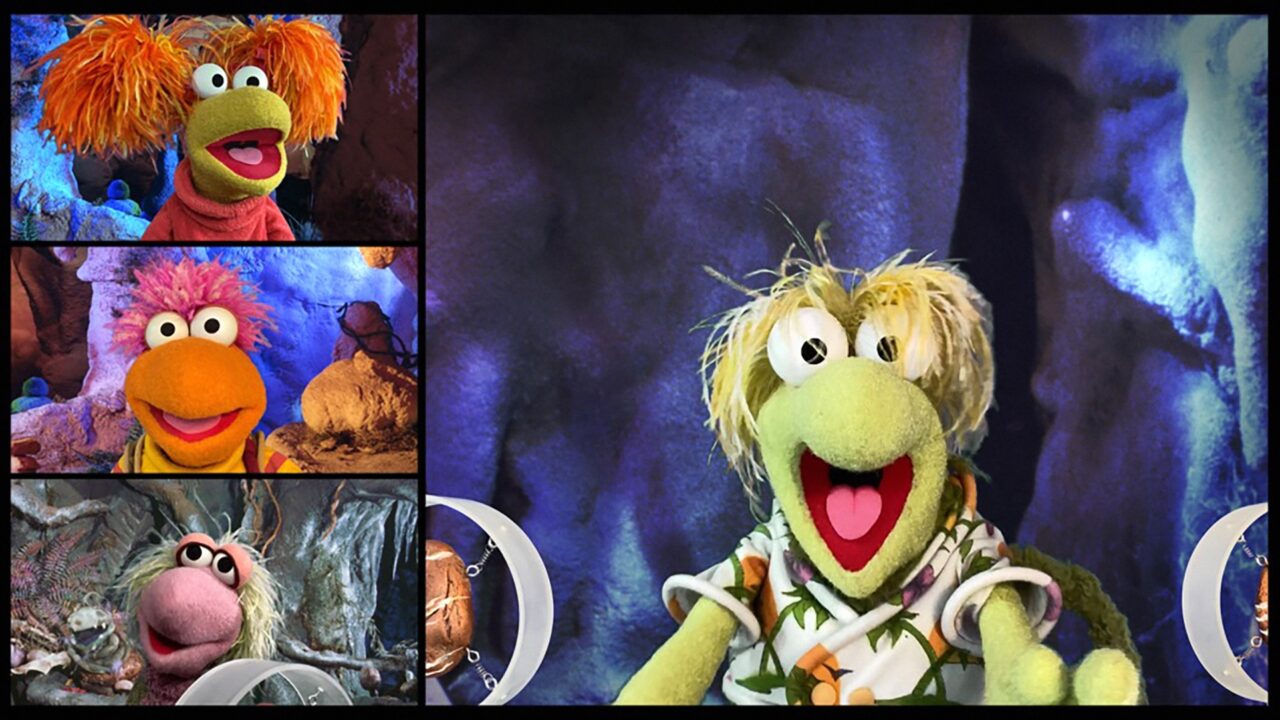 Fraggle Rock Rock On! left from top down: Red Fraggle, Gobo Fraggle, Tosh Fraggle; right: Wembley Fraggle, Shine on!, (Season 1, ep. 101, aired Apr. 21, 2020).