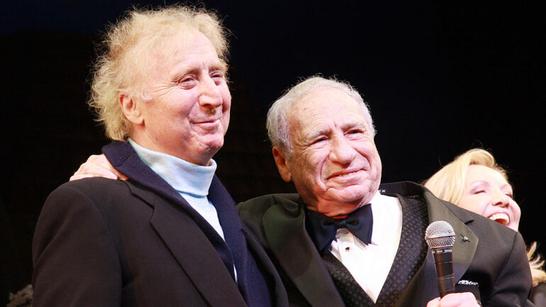 Actor Gene Wilder and Writer/Composer Mel Brooks at the curtain call for Mel Brooks New Musical 