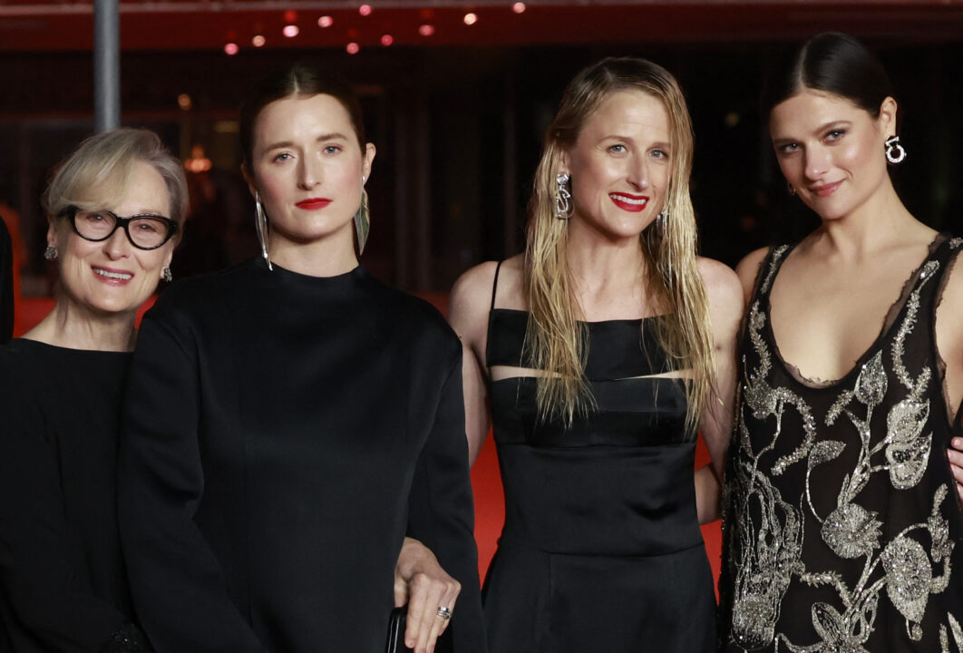 US actress Meryl Streep (L) with her daughters Grace Gummer (2L), Mamie Gummer (2R) and Louisa Jacobson (R) attend the 3rd Annual Academy Museum Gala at the Academy Museum of Motion Pictures in Los Angeles, December 3, 2023. 