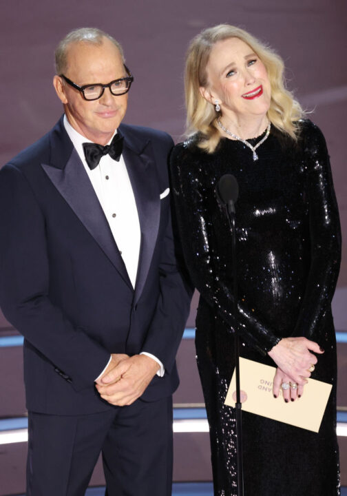Michael Keaton and Catherine O'Hara at the 96th Annual Oscars held at Dolby Theatre on March 10, 2024 in Los Angeles, California