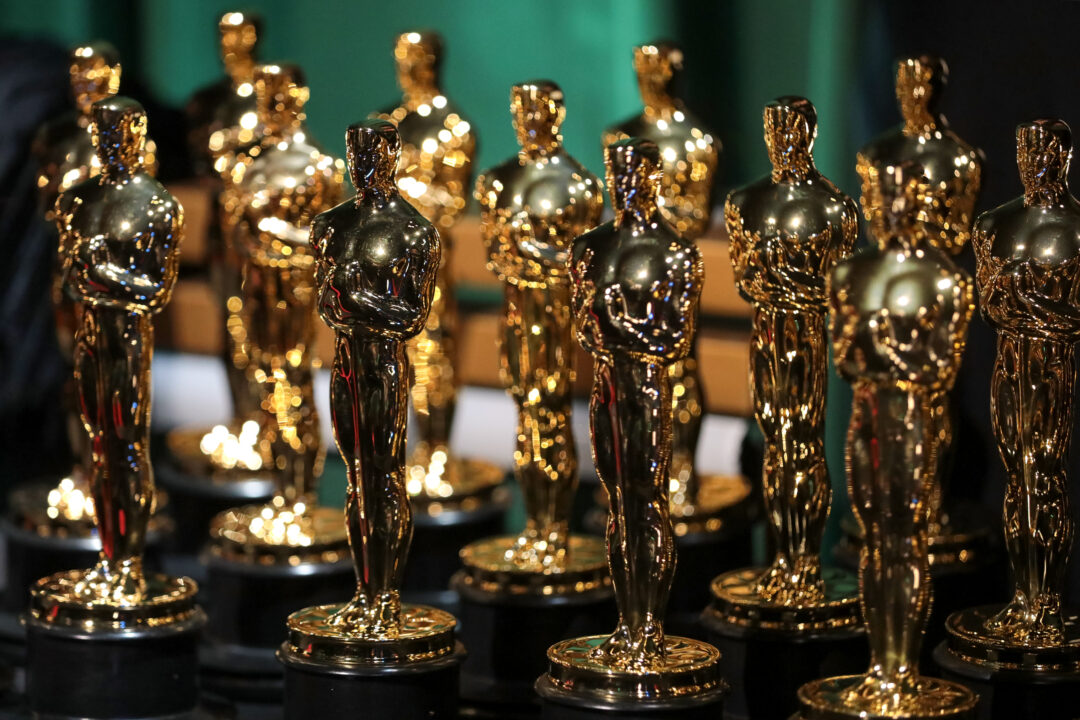 HOLLYWOOD, CALIFORNIA - MARCH 12: In this handout photo provided by A.M.P.A.S., Oscar statuettes are seen backstage during the 95th Annual Academy Awards on March 12, 2023 in Hollywood, California. 
