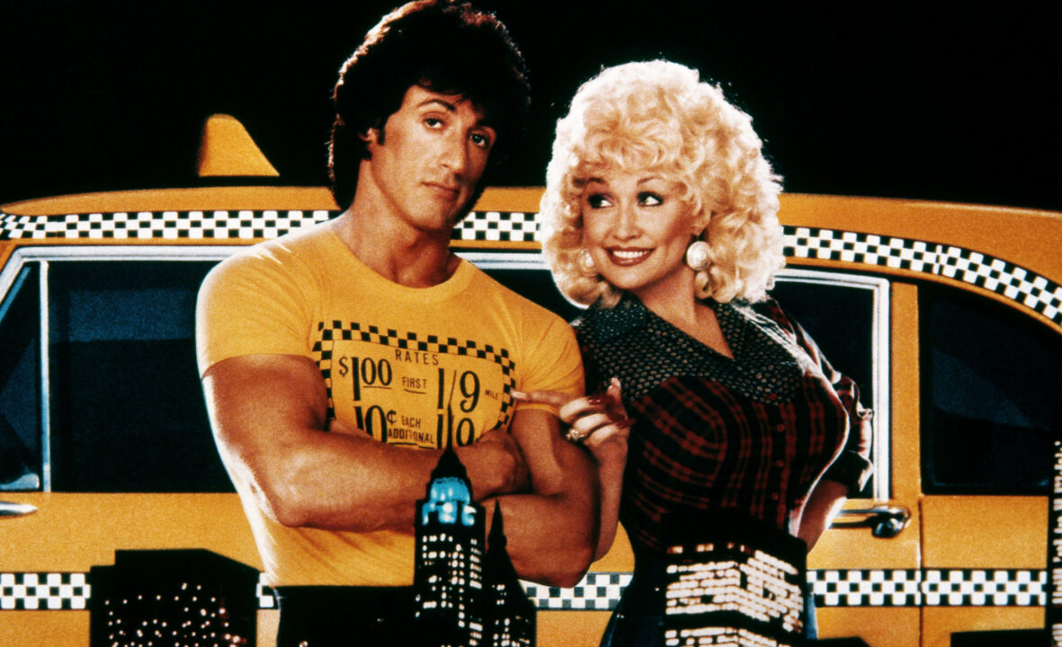 RHINESTONE, from left: Sylvester Stallone, Dolly Parton, 1984, 