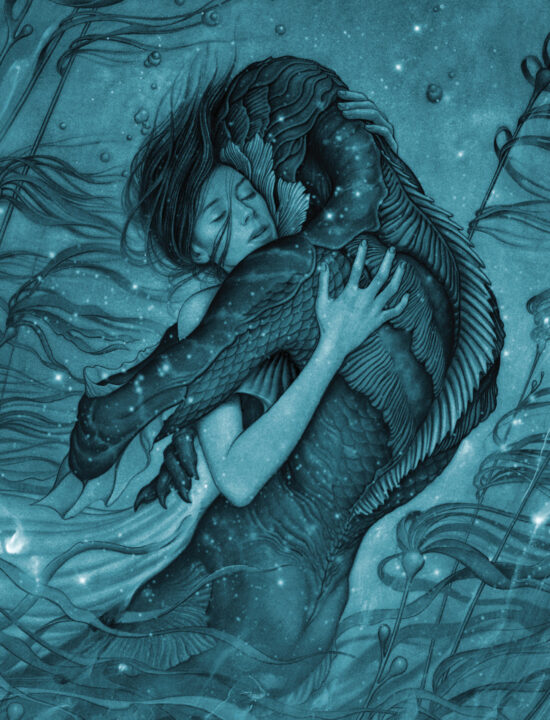 THE SHAPE OF WATER, South Korean advance poster, l-r: Sally Hawkins, Doug Jones, 2017. 