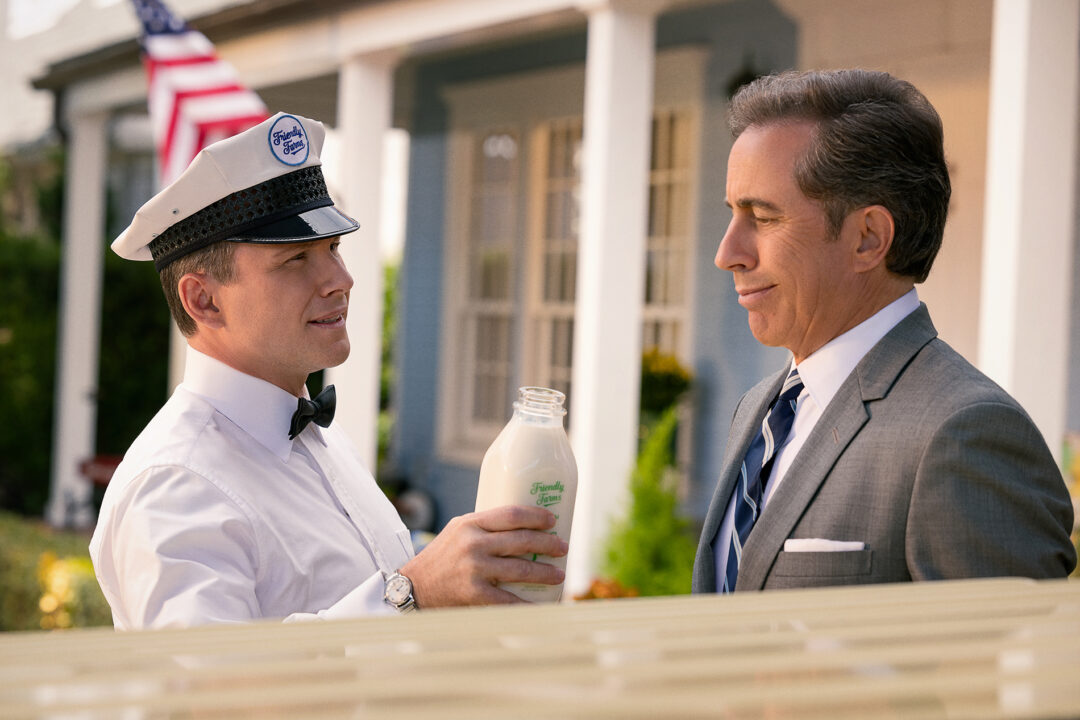 UNFROSTED. (L to R) Christian Slater as Mike Diamond and Jerry Seinfeld (Director) as Bob Cabana in Unfrosted. 