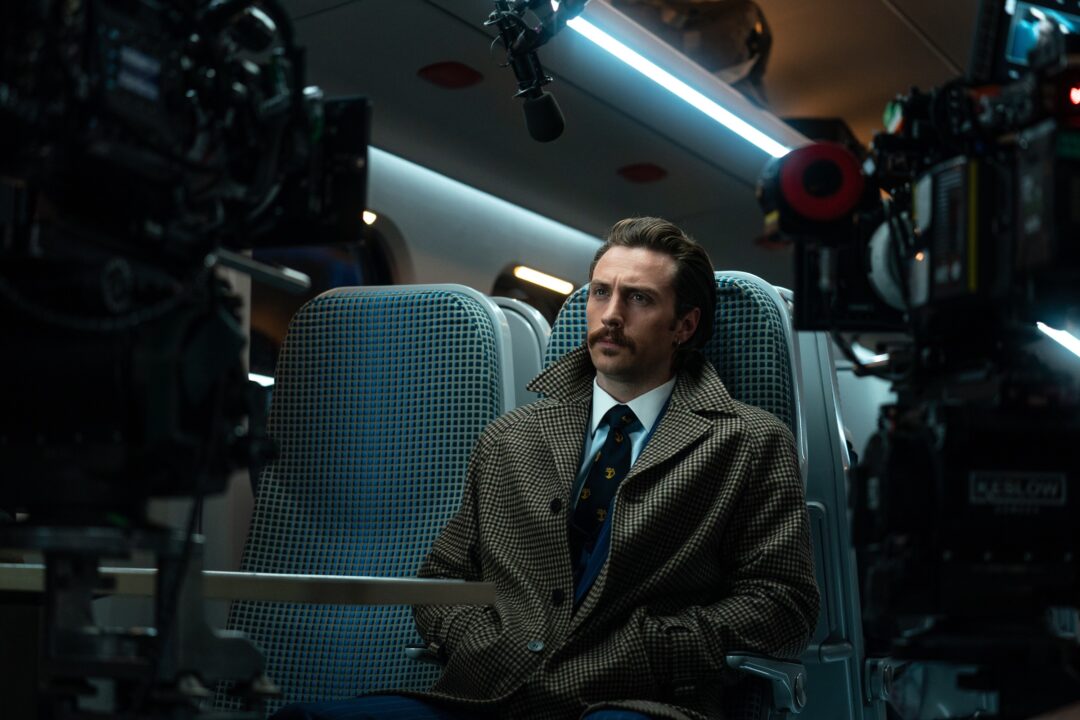 BULLET TRAIN, Aaron Taylor-Johnson, on set, 2022. ph: Scott Garfield / © Sony Pictures Entertainment / Courtesy Everett Collection