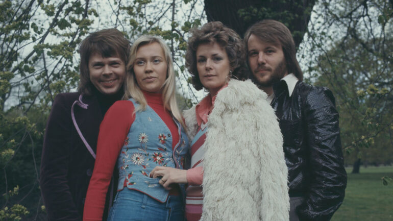 Swedish pop group Abba promote their single 'Waterloo' in Copenhagen, Denmark in 1974. (L-R) Björn Ulvaeus (Bjorn Ulvaeus), Agnetha Fältskog (Agnetha Faltskog), Anni-Frid Lyngstad, Benny Andersson.