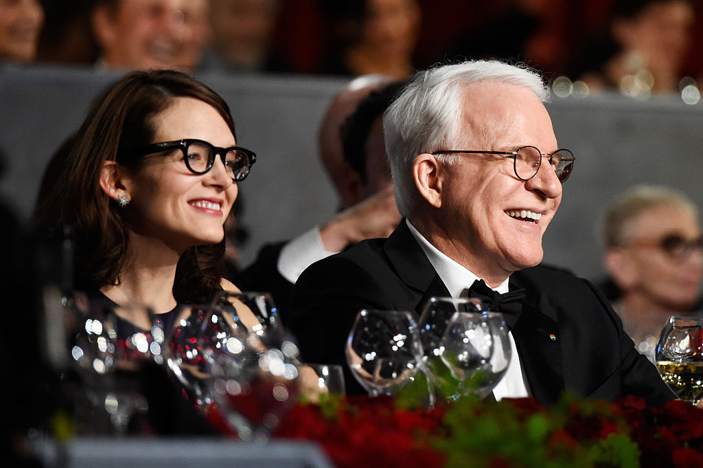 Honoree Steve Martin (R) and Writer Anne Stringfield attend the 2015 AFI Life Achievement Award Gala Tribute Honoring Steve Martin at the Dolby Theatre on June 4, 2015 in Hollywood, California