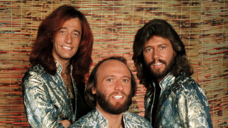 The Bee Gees, (Robin, Maurice, Barry Gibb), circa 1978, during St. Pepper's Lonely Hearts Club Band promotion