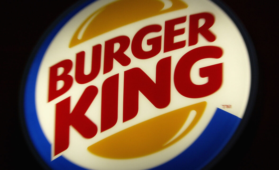 LONDON - DECEMBER 13: A Burger King sign restaurant December 13, 2002 in London. Diageo PLC, the world's largest liquor company, has finalized the sale of its chain of fast-food outlets to a private consortium led by Texas Pacific in a deal worth $1.5 billion USD. 