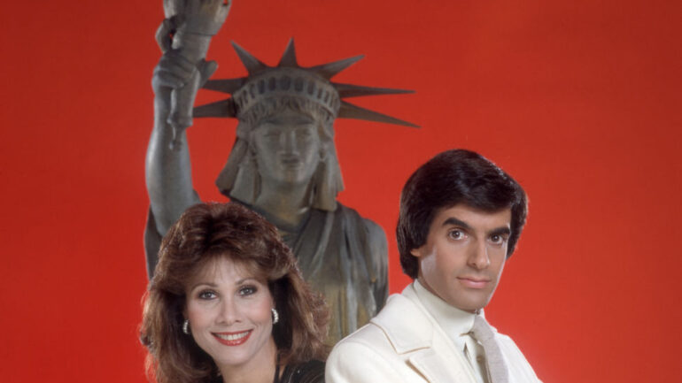 The Magic of David Copperfield V. TV special broadcast April 8, 1983. Guest star Michele Lee and illusionist David Copperfield. David Copperfield will attempt to make the Statue of Liberty disappear