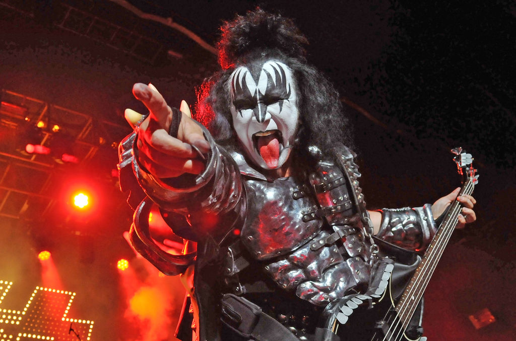 Gene Simmons of US rock group Kiss performs live on stage, for a one-off Independence Day show as a fundraiser for the Help for Heroes charity, at The Kentish Town Forum on July 4, 2012 in London, England