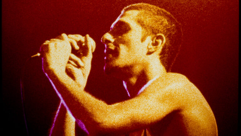 Perry Farrell, Jane's Addiction, performing on stage, Paradiso, Amsterdam, Netherlands, 17th March 1991.