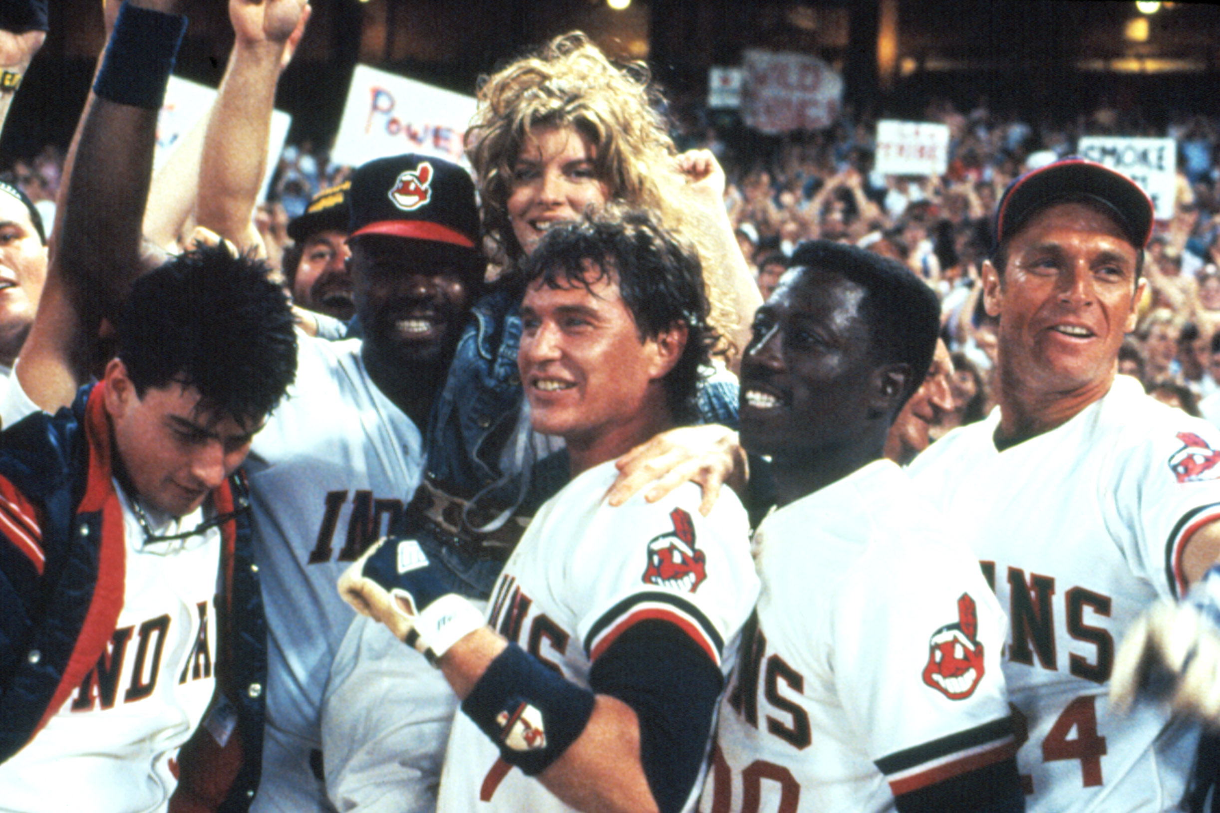 MAJOR LEAGUE, Charlie Sheen, Dennis Haysbert, Rene Russo, Tom Berenger, Wesley Snipes, Corbin Bernsen, 1989.