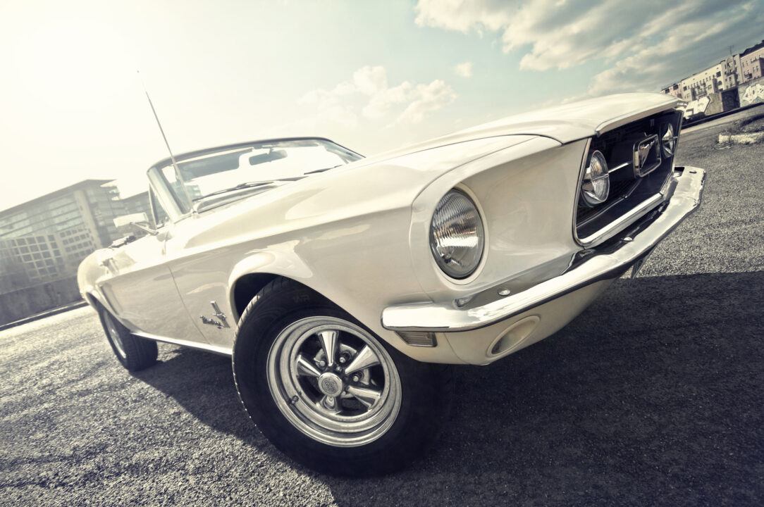 Ford Mustang, Cabriolet, Convertible classic car at Berlin.