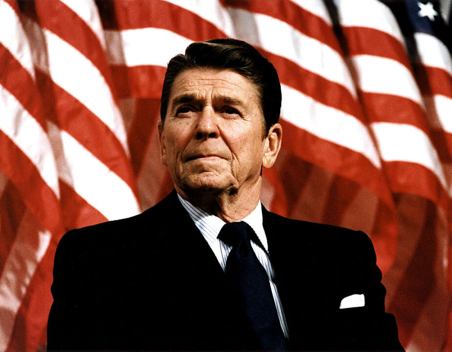 Former U.S. President Ronald Reagan speaks at a rally for Senator Durenberger February 8, 1982. Reagan turns 92 on February 6, 2003