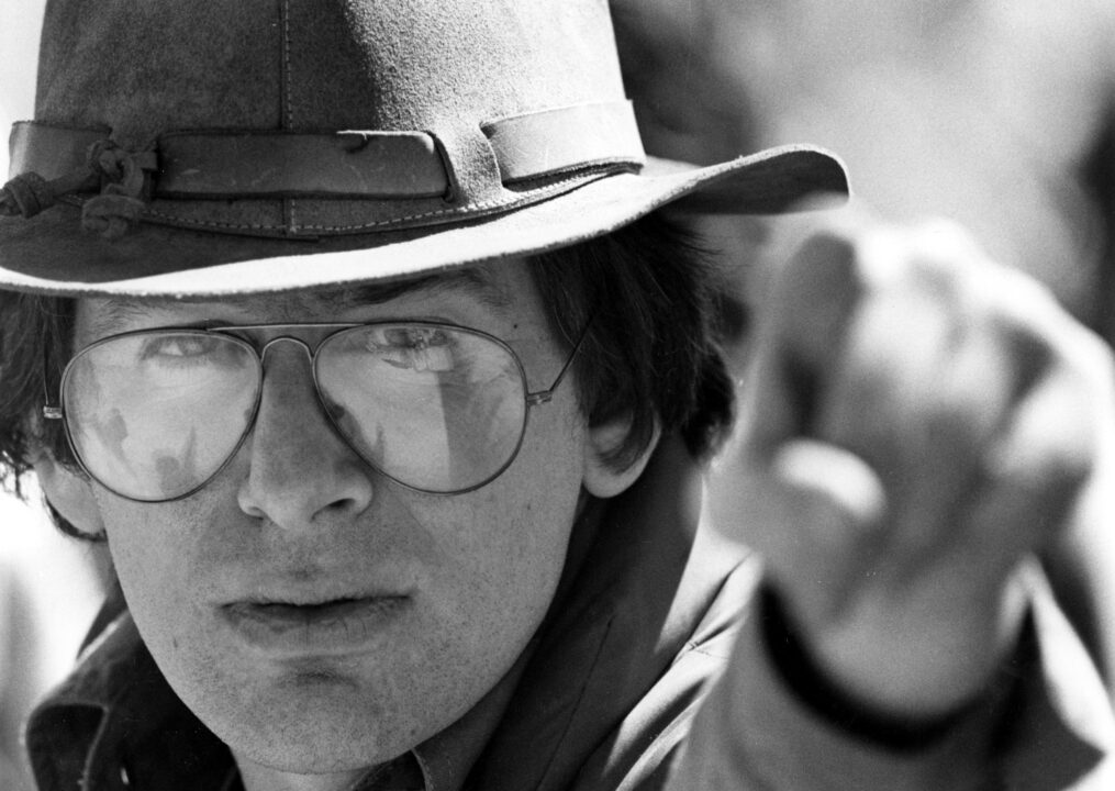 Director Steven Spielberg on the set of Close Encounters of the Third Kind 1977