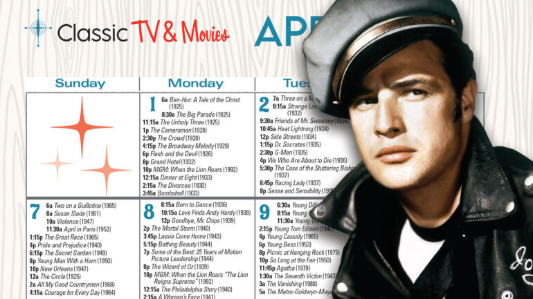 Turner Classic Movies April Schedule with Brando